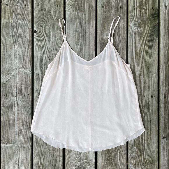 Cami Top: Aritzia Wilfred Pale Pink Silk Tank - Picture 1 of 9